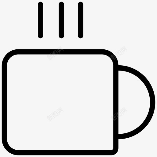 马克杯咖啡饮料图标svg_新图网 https://ixintu.com 咖啡 液体 热水 线条图标 蒸汽 饮料 马克杯