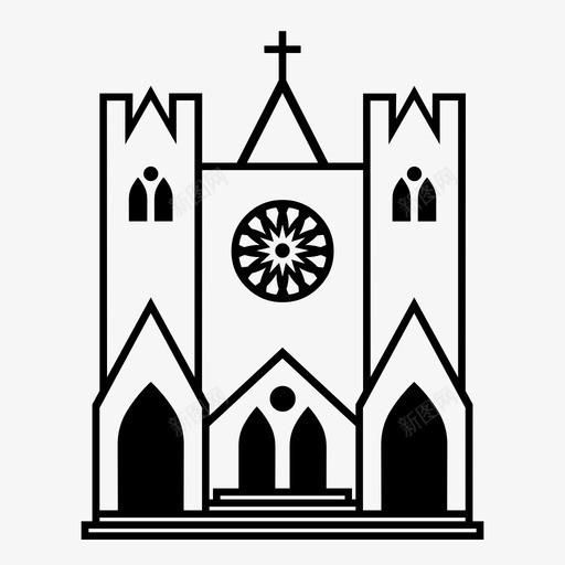 大教堂建筑天主教图标svg_新图网 https://ixintu.com 基督教 大教堂 天主教 小教堂 建筑 教堂 欧洲