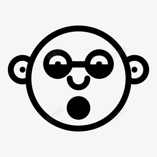 惊讶怪胎天才图标svg_新图网 https://ixintu.com 书呆子 印象深刻 天才 微笑 怪胎 惊讶 戴眼镜的笑脸 时髦 眼镜 端详 震惊