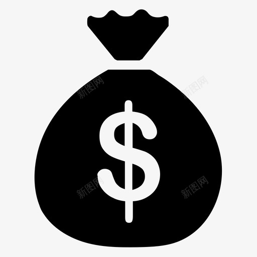 钱袋财富富人图标svg_新图网 https://ixintu.com 一袋钱 富人 现金 硬币 美元符号 财富 货币 钱字符号 钱袋 银行
