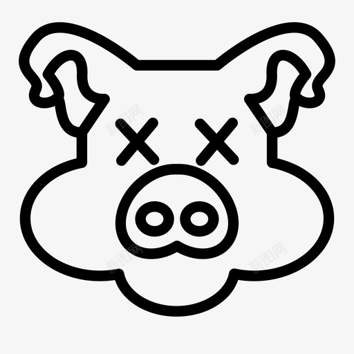 猪猪头牲畜图标svg_新图网 https://ixintu.com 哺乳动物 牲畜 猪 猪头 猪肉