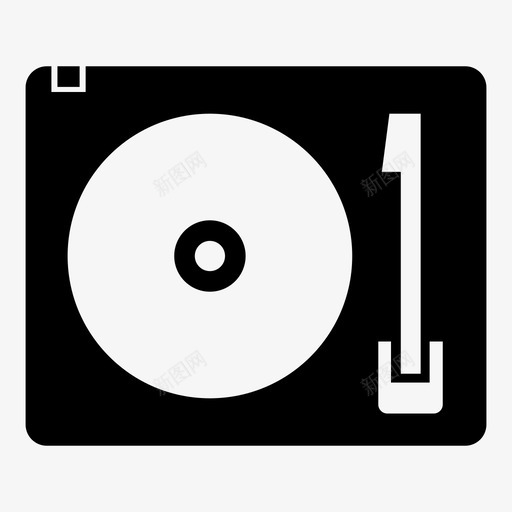 录音机经典光盘图标svg_新图网 https://ixintu.com dj lp 乙烯基 光盘 录音机 经典 音乐