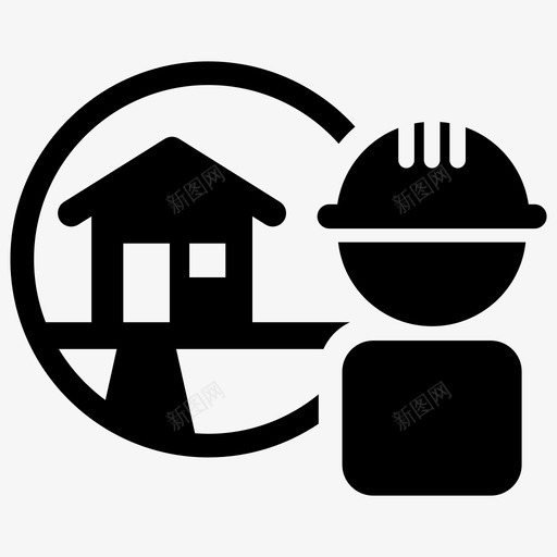 建筑师工作结构图标svg_新图网 https://ixintu.com 专业 兴趣 头盔 家 工作 建筑师 房子 结构 邻居