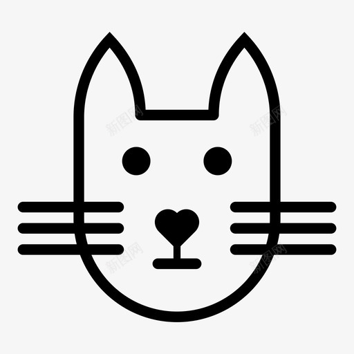 猫宠物小猫图标svg_新图网 https://ixintu.com 头 宠物 家养动物 小猫 猫 脸