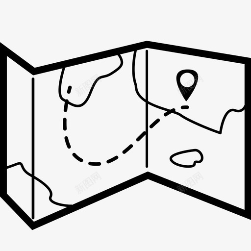 地图旅行地形图标svg_新图网 https://ixintu.com 地图 地形 导航 引导 旅行 路径