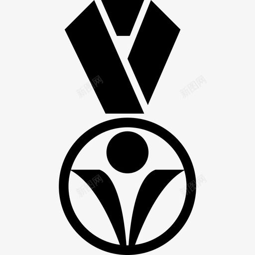 圆形勋章挂着一条丝带项链奖章图标svg_新图网 https://ixintu.com 圆形勋章挂着一条丝带项链 奖章