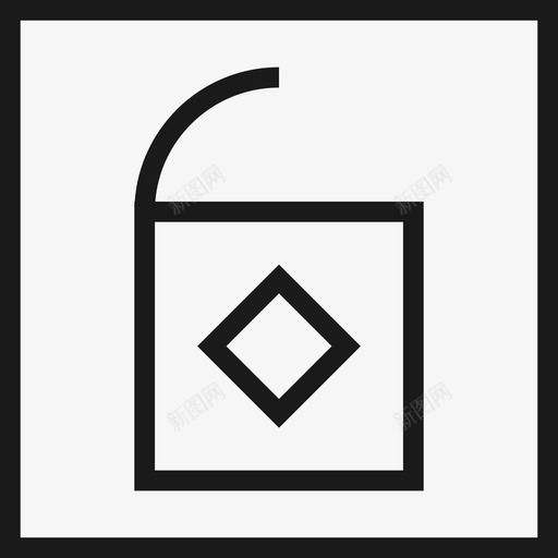 解锁方形简单图标svg_新图网 https://ixintu.com mnml图标集 方形 现代 简单 简洁 简约 简约图标 解锁 轮廓