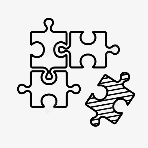 拼图自闭症连接图标svg_新图网 https://ixintu.com 拼图 游戏 碎片 自闭症 连接 链接