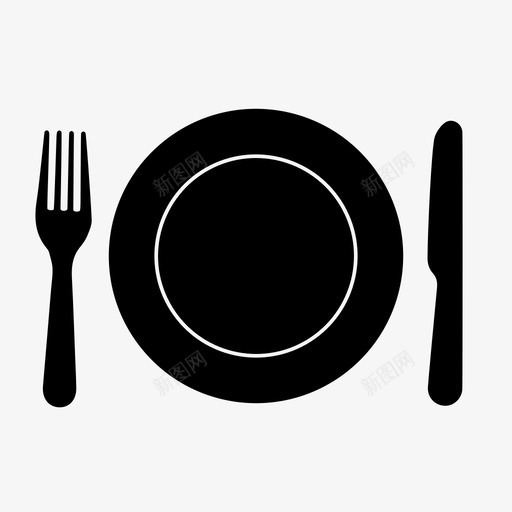 餐具晚餐宴会图标svg_新图网 https://ixintu.com 刀 午餐 叉子 宴会 晚餐 盘子 食物 餐具