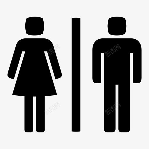 浴室女卫生间卫生间图标svg_新图网 https://ixintu.com 卫生间 女卫生间 浴室 男女卫生间