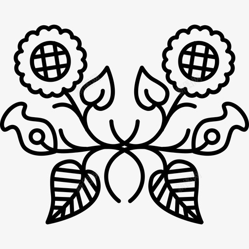 花对称用于装饰形状花卉图标svg_新图网 https://ixintu.com 形状 花卉设计 花对称设计用于装饰