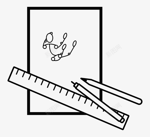 绘画想法插图图标svg_新图网 https://ixintu.com 印刷品 尺子 想法 插图 爱好 笔 素描 纸 绘画 铅笔