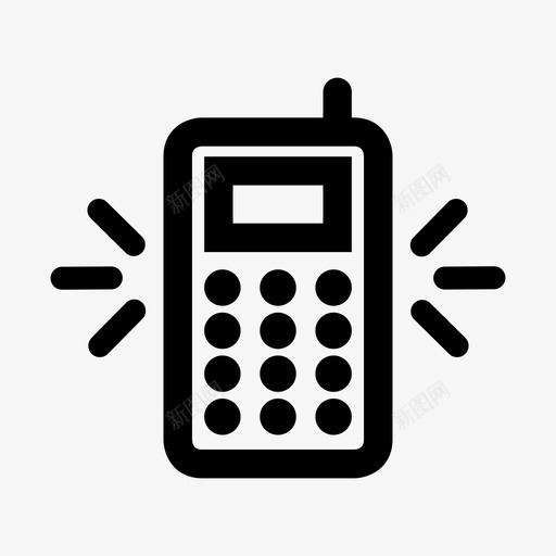 手机通话复古图标svg_新图网 https://ixintu.com 复古 手机 电话 通话 铃声