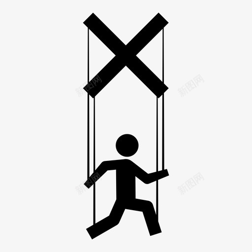 木偶绳子跑步图标svg_新图网 https://ixintu.com 人 手柄 控制 木偶 绳子 行走 跑步 遥控