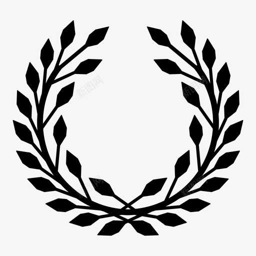 花环植物树叶图标svg_新图网 https://ixintu.com 假日 凯撒 周年纪念 周年纪念日 树叶 植物 皇冠 花环 装饰