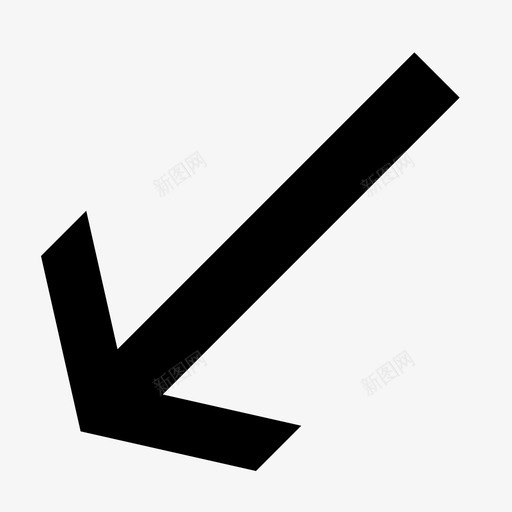 左下箭头大直线图标svg_新图网 https://ixintu.com 倾斜 大 左下箭头 标志性 直线 粗