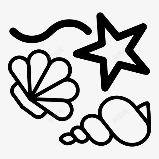 贝壳游泳夏季图标svg_新图网 https://ixintu.com 夏季 沙子 海洋 游泳 礼物 纪念品 自然 航海 贝壳