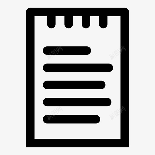便笺簿文件行图标svg_新图网 https://ixintu.com 便笺 便笺簿 共享 办公室 文件 粗线图标 纸张 行 铅笔