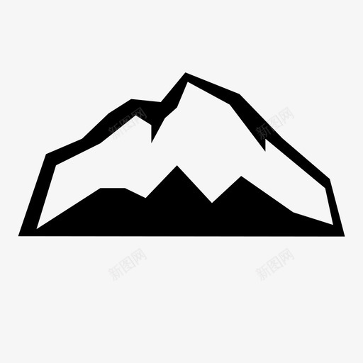 山雪山岩石图标svg_新图网 https://ixintu.com 山 山地 山脉 岩石 户外 探险 登山者 雪山