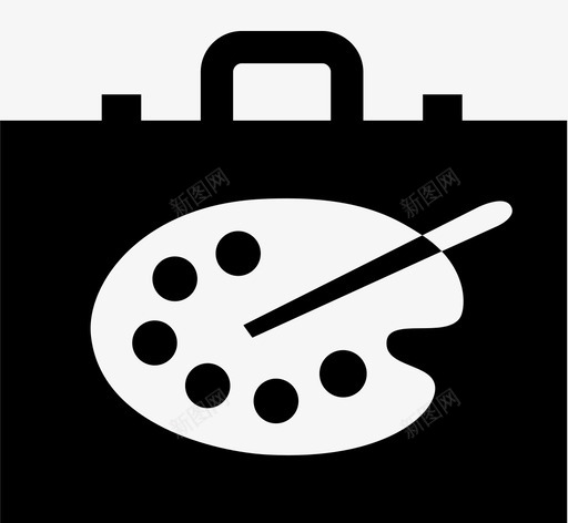 艺术家工具箱视觉艺术手提箱图标svg_新图网 https://ixintu.com 公文包 手提箱 插图画家 油画 画家 画笔 绘画 艺术家工具箱 行李 视觉艺术 调色板