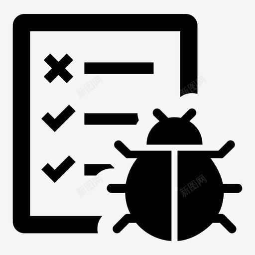 错误报告测试报告软件图标svg_新图网 https://ixintu.com qa 列表 应用程序 日志 测试报告 调试 质量 软件 错误报告