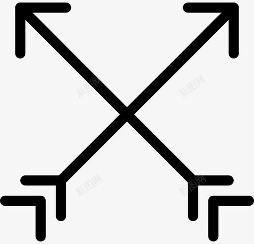 交叉箭头时尚风格图标svg_新图网 https://ixintu.com 交叉箭头 复古 形状 插图 时尚 时髦风格 标志 线条图标 风格