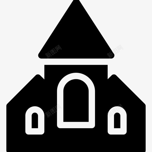 鬼屋神秘夜晚图标svg_新图网 https://ixintu.com 万圣节-纯色 十月 夜晚 实心图标 幽灵 形状 恐怖 惊吓 标志 派对 神秘 鬼屋