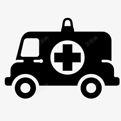 救护车卡车救命图标svg_新图网 https://ixintu.com 健康安全 医疗急救 医院 卡车 安全 急救 救命 救护车
