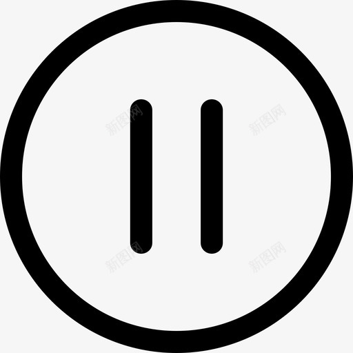 暂停停止旋转图标svg_新图网 https://ixintu.com 停止 圆圈 多媒体 媒体控制 平行 旋转 暂停 暂停按钮 线