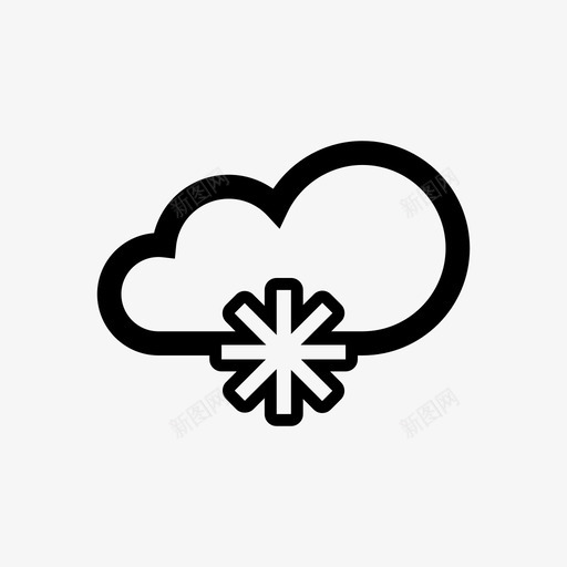 雪云天气下雪图标svg_新图网 https://ixintu.com 下雪 冬季 冰冻 天气 寒冷 降水 雪云 雪花 预报