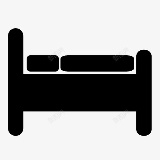 床旅馆晚上图标svg_新图网 https://ixintu.com 庇护所 床 旅馆 晚上 睡觉