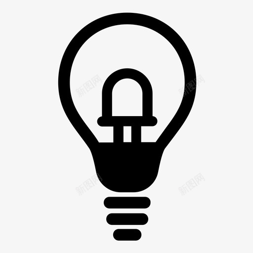 led灯泡灯泡发光二极管图标svg_新图网 https://ixintu.com led灯泡 发光二极管 灯泡 照明