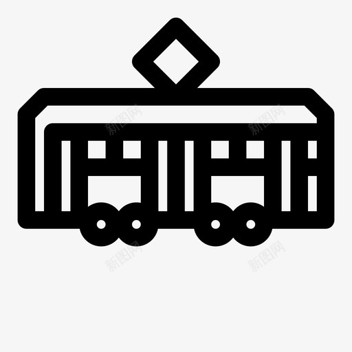 有轨电车铁路火车图标svg_新图网 https://ixintu.com 公共交通系统 旅行 有轨电车 火车 运输 铁路