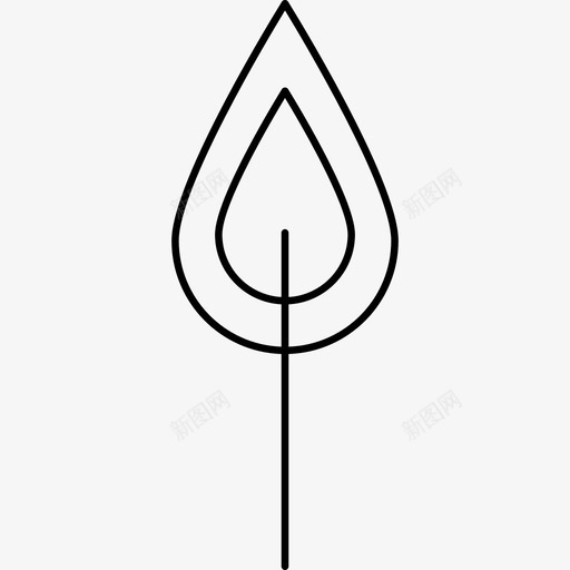 叶轮廓具茎自然灌木笔触图标svg_新图网 https://ixintu.com 叶轮廓具茎 灌木笔触 自然