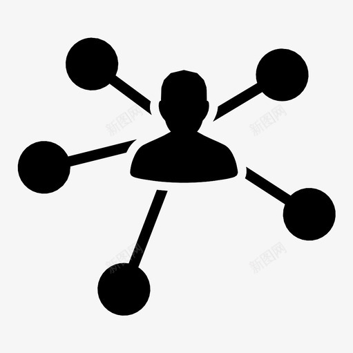 网络社交人物图标svg_新图网 https://ixintu.com 人物 在线社区 社交 社交媒体 网络 连接 链接