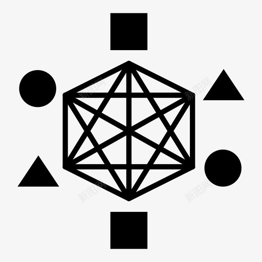 连接互连会议图标svg_新图网 https://ixintu.com 互连 会议 形状 正方形 网络 连接
