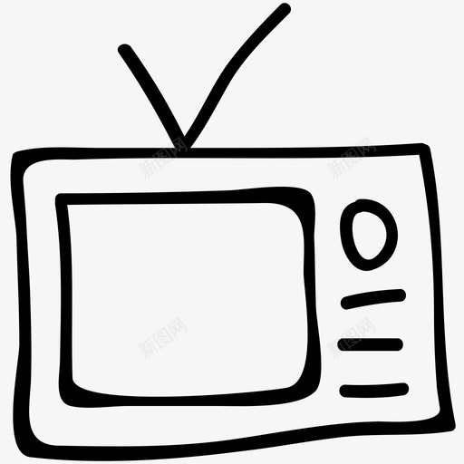 电视手表复古图标svg_新图网 https://ixintu.com 复古 娱乐 媒体 展示 手表 显示器 电视 电视屏幕 视频 酒店和餐厅手绘涂鸦图标