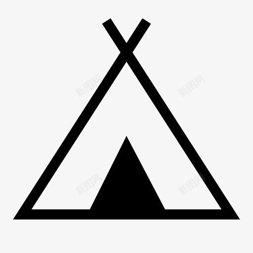帐篷户外印第安人图标svg_新图网 https://ixintu.com 印第安人 帐篷 户外 荒野 野营 露营地