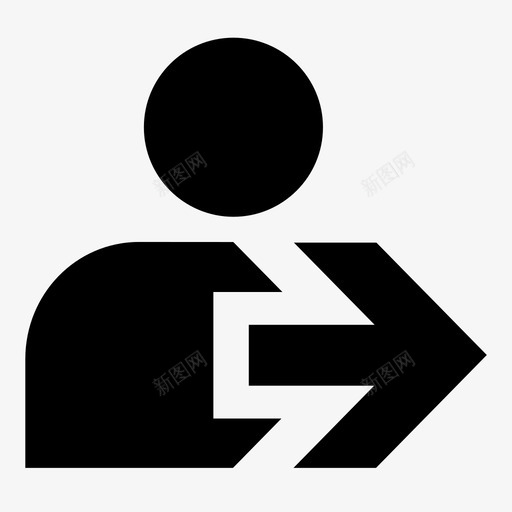 注销右箭头男图标svg_新图网 https://ixintu.com 右箭头 方向 注销 男 离开