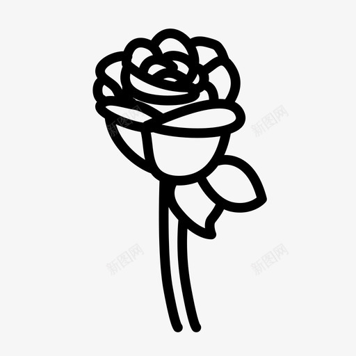 玫瑰花自然图标svg_新图网 https://ixintu.com 多年生木本 植物 玫瑰 自然 花 都铎玫瑰