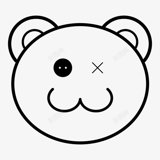 科琳熊纽扣图标svg_新图网 https://ixintu.com 快乐 搞笑猴子 有趣 熊 猴子 玩具 科琳 纽扣 缺眼