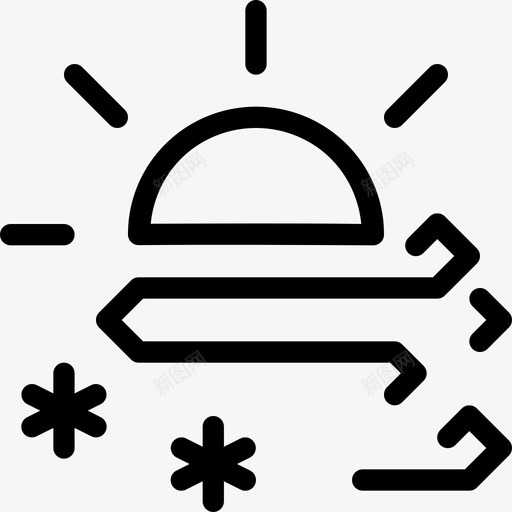 暴风雪风天气图标svg_新图网 https://ixintu.com 交通堵塞 冬天 冰冻 天气 太阳 寒冷 暴风雪 白天 风