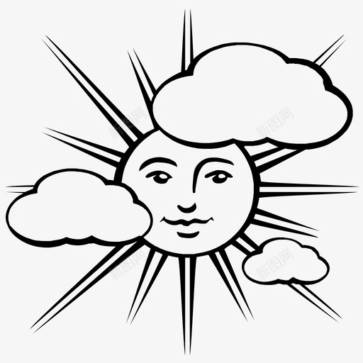 太阳在云后太阳藏在云后天气预报图标svg_新图网 https://ixintu.com 古色古香 多云天 多云天气 天气预报 天空 太阳在云后 太阳带脸 太阳藏在云后 快乐 部分多云