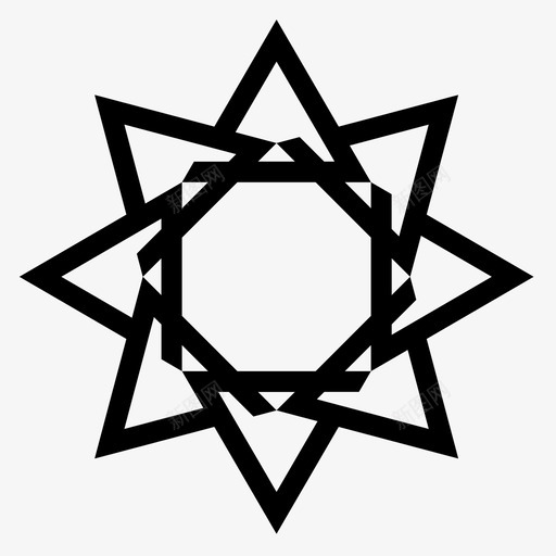 图案对称太阳图标svg_新图网 https://ixintu.com 三角形 图案 复杂 太阳 对称 形状 抽象图案 抽象设计 星星