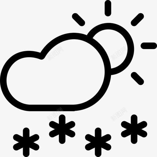 降雪云白天图标svg_新图网 https://ixintu.com 云 冬天 天气 太阳 白天 降雪