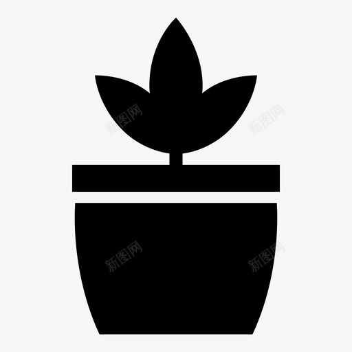 盆栽植物条纹外部图标svg_新图网 https://ixintu.com 叶子 地面 外部 条纹 水 泥土 生长 盆栽植物 自然 花园