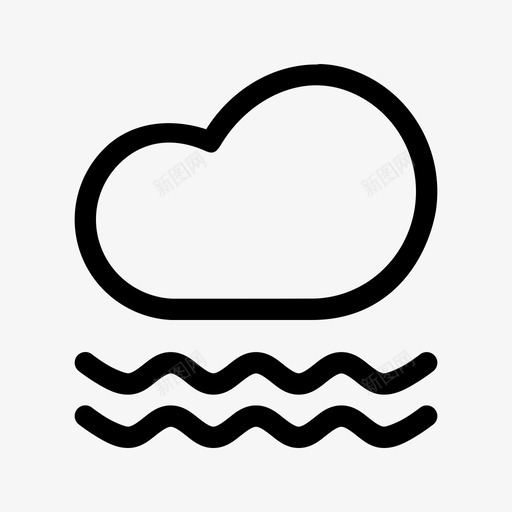 雾云密图标svg_新图网 https://ixintu.com 云 厚空气 天气 密 雾 霜