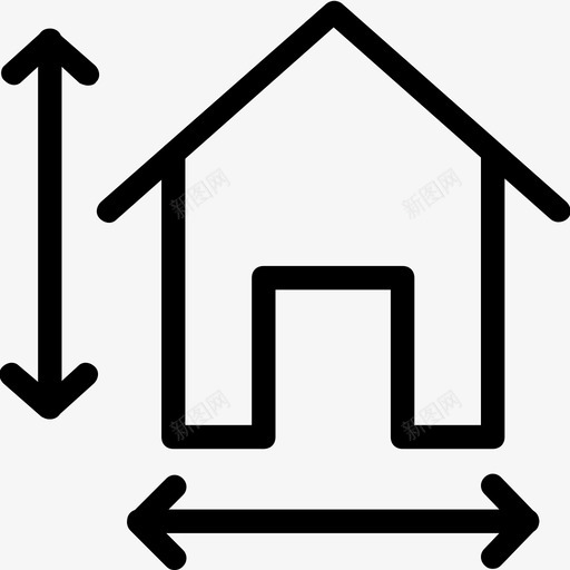 房屋面积图标svg_新图网 https://ixintu.com 房屋面积