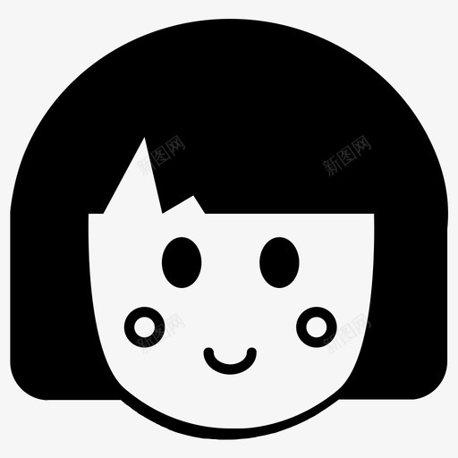 女孩人kawai图标svg_新图网 https://ixintu.com kawai 人 可爱 头 女人 女孩 娃娃 婴儿 孩子 脸