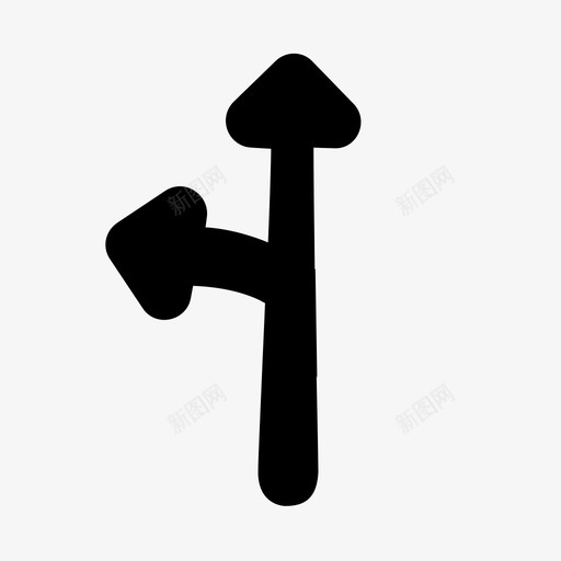 直行和左行环形交叉口信号图标svg_新图网 https://ixintu.com 交通信号 交通信号灯 信号 左转 方向 环形交叉口 直行和左行 箭头 转弯 道路信号